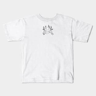 Axolotl b&w linework Kids T-Shirt